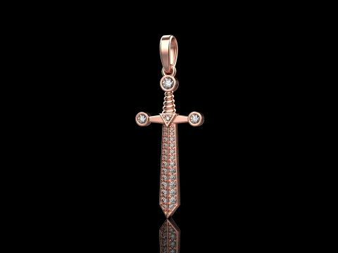 Sword pendant model 639 3D Print Model