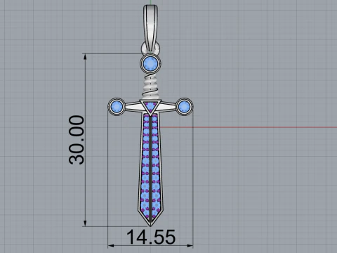Sword pendant model 639 3D Print Model