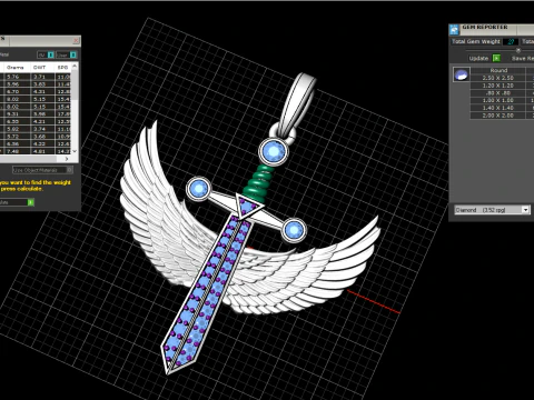 Archangel Michael sword model 638 3D Print Model