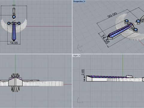 Archangel Michael sword model 638 3D Print Model