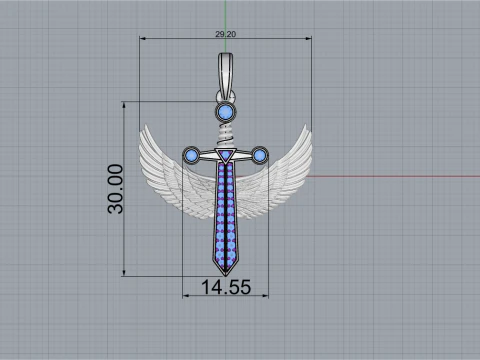 Archangel Michael sword model 638 3D Print Model