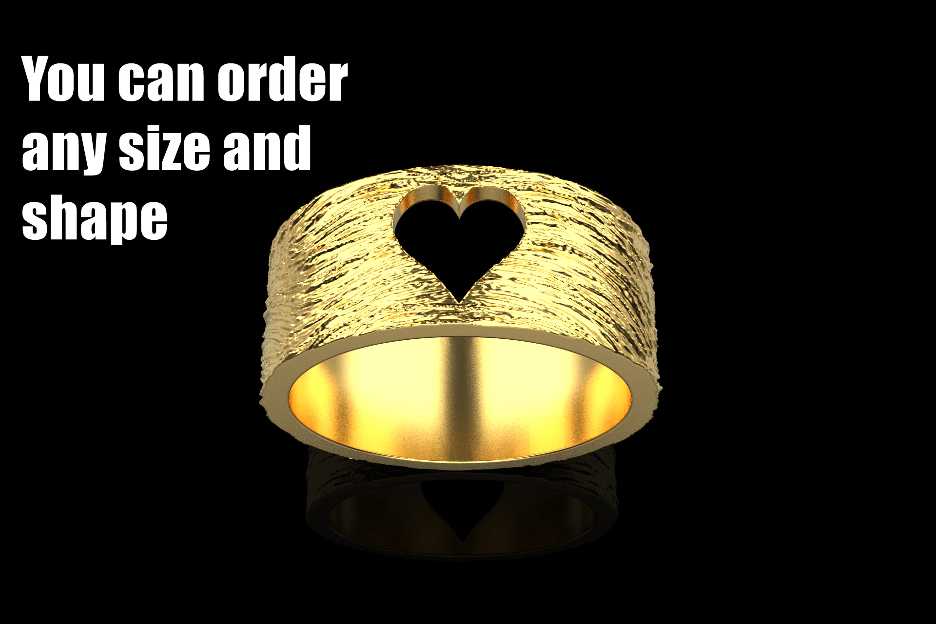 Texture heart ring model 636 3D Print Model .c4d .max .obj .3ds .fbx .stl .blend 
