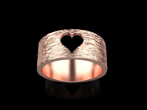 Texture heart ring model 636 3D Print Model