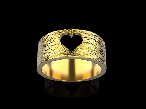 Texture heart ring model 636 3D Print Model