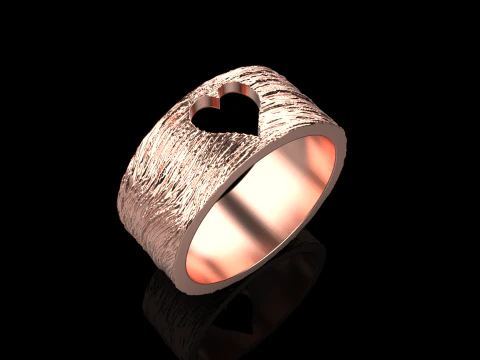 Texture heart ring model 636 3D Print Model
