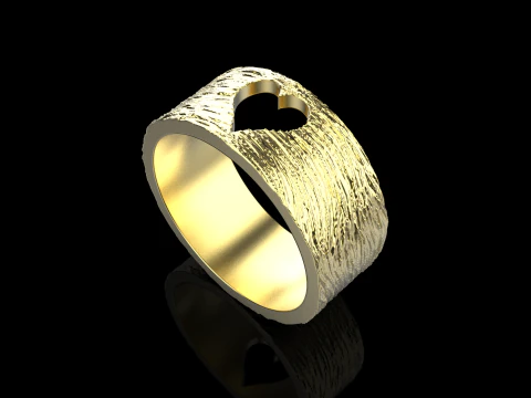 Texture heart ring model 636 3D Print Model