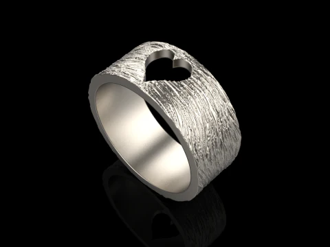 Texture heart ring model 636 3D Print Model