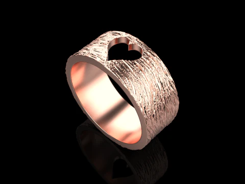 Texture heart ring model 636 3D Print Model