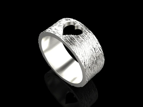 Texture heart ring model 636 3D Print Model
