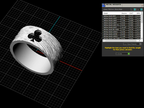 Card Clubs ring model 635 3D Print Model
