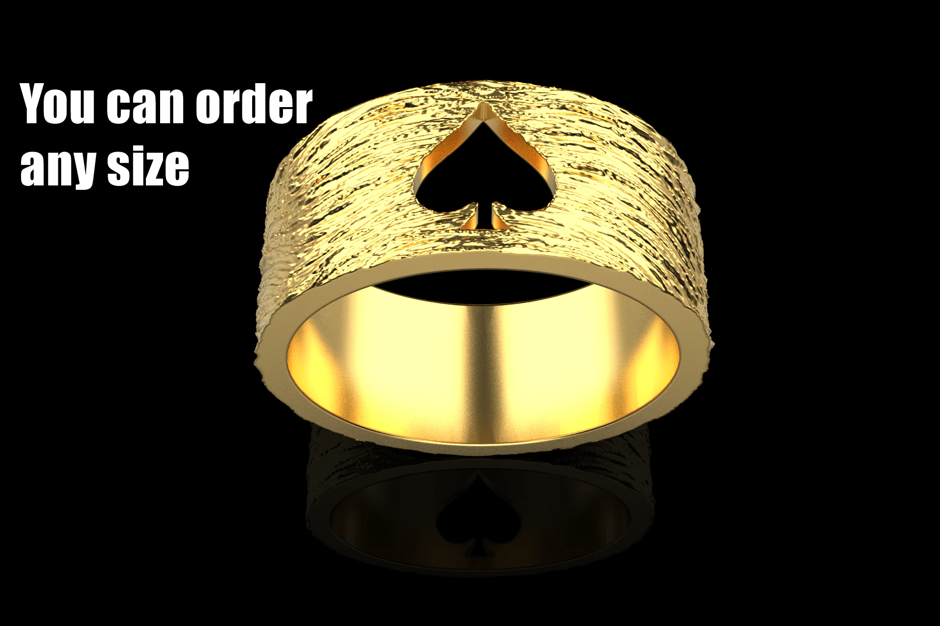 Card spades ring model 634 3D Print Model .c4d .max .obj .3ds .fbx .stl .blend