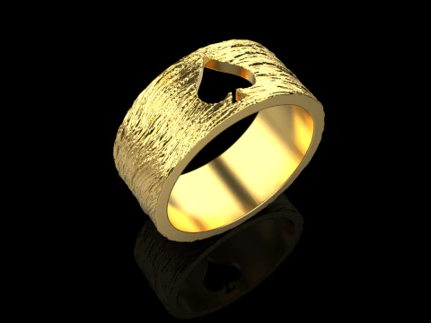 Card spades ring model 634 3D Print Model
