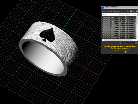 Card spades ring model 634 3D Print Model
