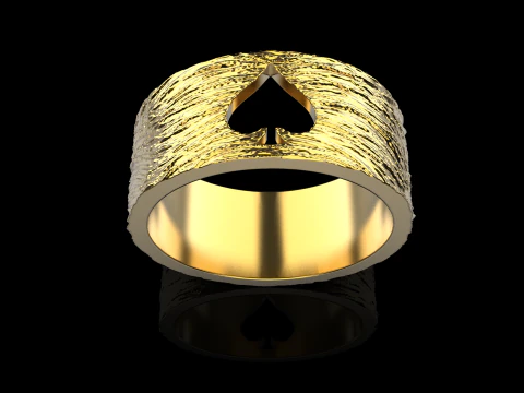 Card spades ring model 634 3D Print Model