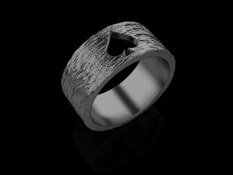 Card spades ring model 634 3D Print Model
