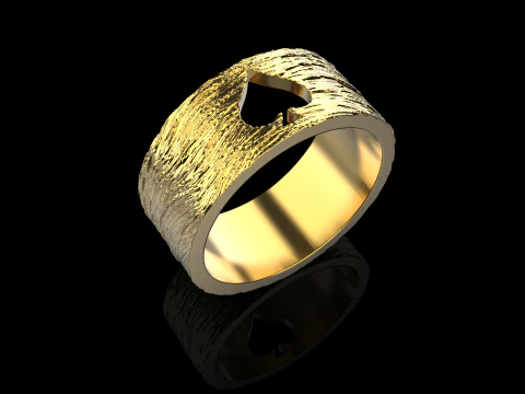 Card spades ring model 634 3D Print Model