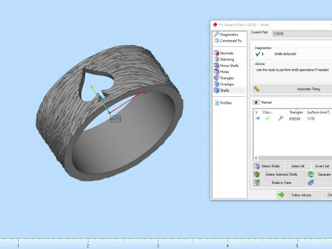 Card spades ring model 634 3D Print Model