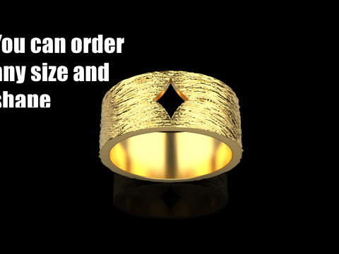 カード ダイヤモンド リング モデル 633 3Dプリントモデル