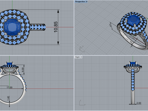 婚約指輪 モデル632 3Dプリントモデル