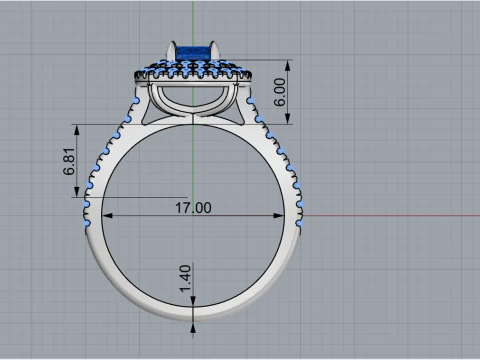 Engagement ring model 632 3D Print Model
