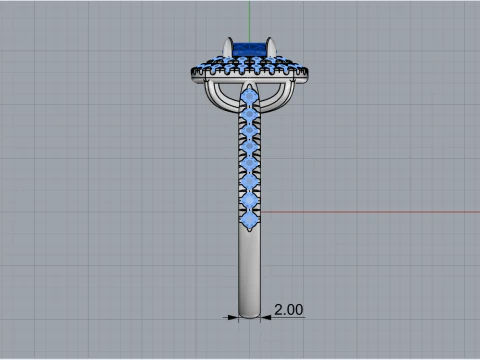 Engagement ring model 632 3D Print Model