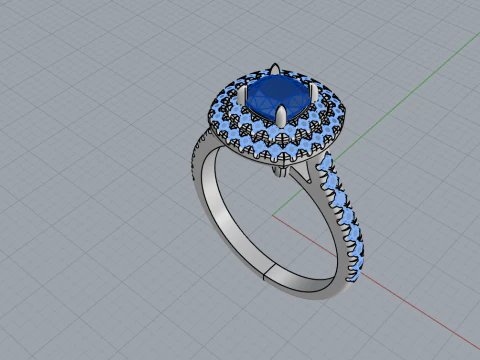 Engagement ring model 632 3D Print Model