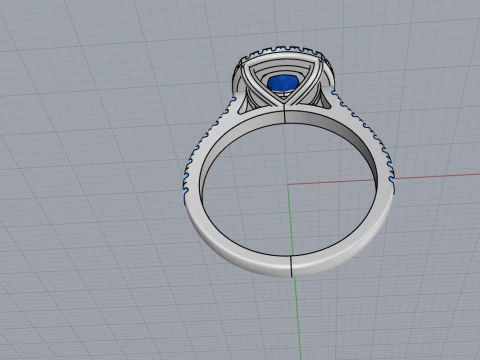 Engagement ring model 632 3D Print Model