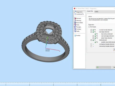 Engagement ring model 632 3D Print Model