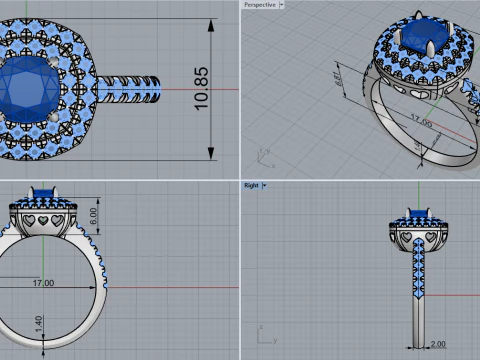 Engagement ring model 631 3D Print Model
