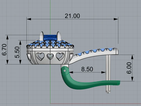 Cushion earring model 630 3D Print Model