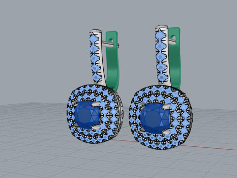 Cushion earring model 630 3D Print Model