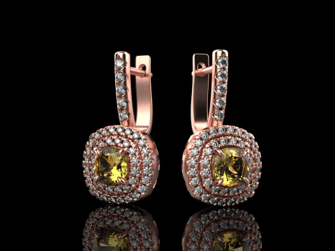 Cushion earring model 630 3D Print Model