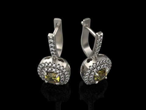Cushion earring model 630 3D Print Model
