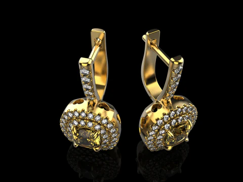 Cushion earring model 630 3D Print Model