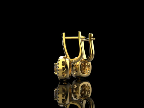 Cushion earring model 630 3D Print Model