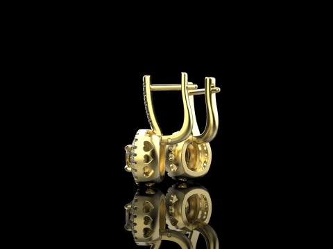 Cushion earring model 630 3D Print Model