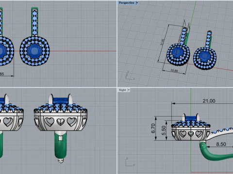 Cushion earring model 630 3D Print Model