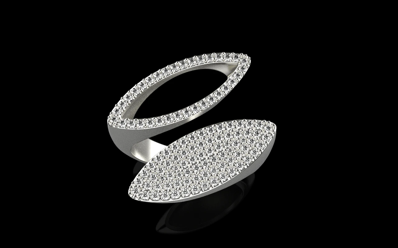 Double marquise form ring model 628 3D Print Model .c4d .max .obj .3ds .fbx .stl .blend 