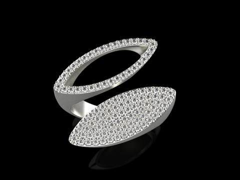 Bague forme double marquise mod&egrave;le 628 Modèles 3D en vedette