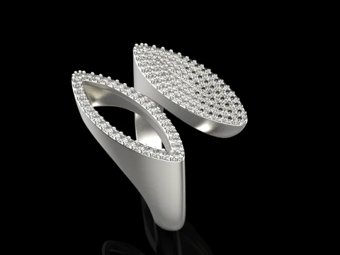 Double marquise form ring model 628 3D Print Model