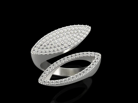 Double marquise form ring model 628 3D Print Model