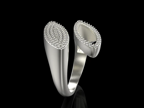 Double marquise form ring model 628 3D Print Model
