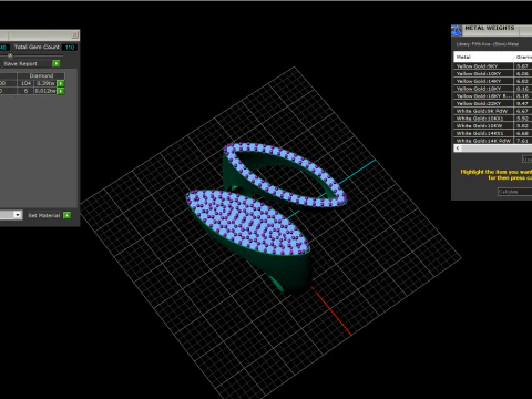 Double marquise form ring model 628 3D Print Model