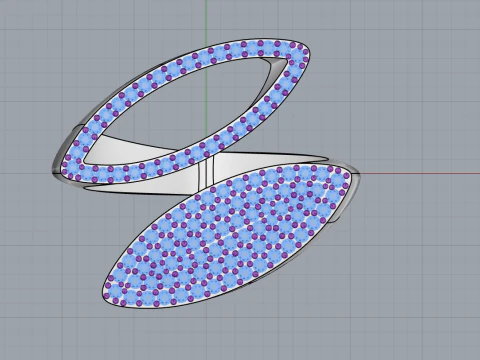 Double marquise form ring model 628 3D Print Model