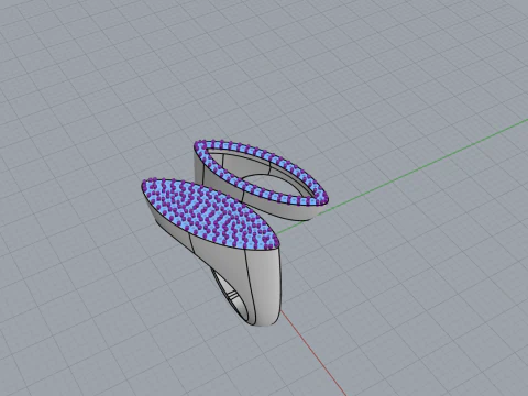 Double marquise form ring model 628 3D Print Model