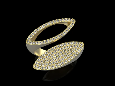 Double marquise form ring model 628 3D Print Model