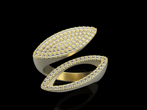Double marquise form ring model 628 3D Print Model