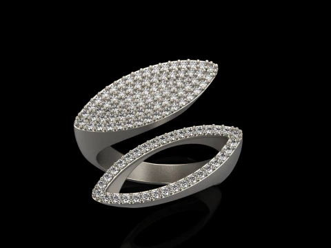 Double marquise form ring model 628 3D Print Model