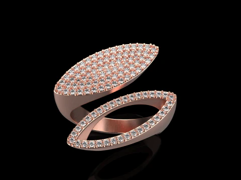 Double marquise form ring model 628 3D Print Model
