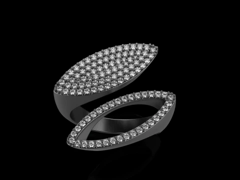 Double marquise form ring model 628 3D Print Model